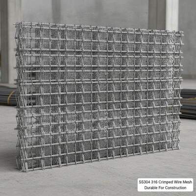 SS304 316 Stainless Steel Crimped Wire Mesh with Square Hole and 30m Length for Construction